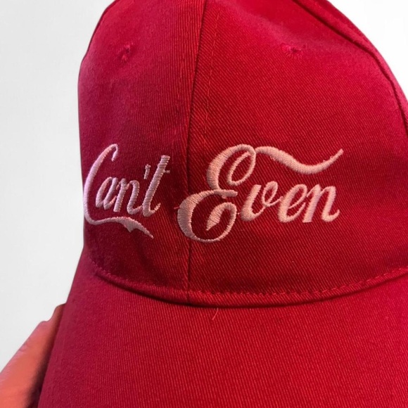 Red 'Can't Even' Baseball Cap - Picture 2 of 3